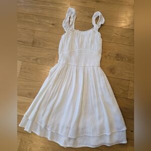 Hollister Midi Tiered White Dress With Shorts Lined- XS White
